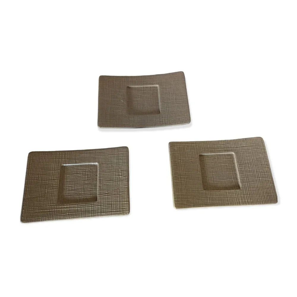 PartyLite Retired Linen Pillar Candle Holders Set of 3 - Picture 1 of 7